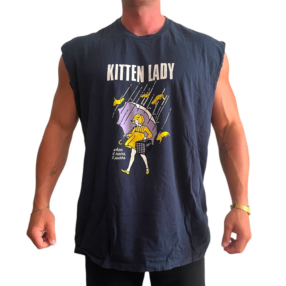 Kitten Lady Cut Off Morton’s kosher salt Shirt - Picture 1 of 5